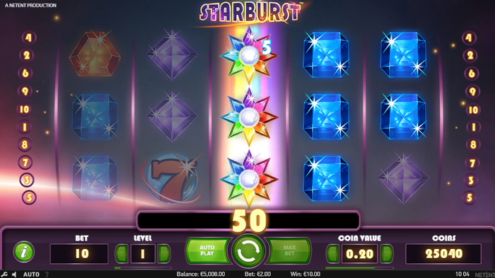 Starburst Wild symbol expanding across reel with re-spin